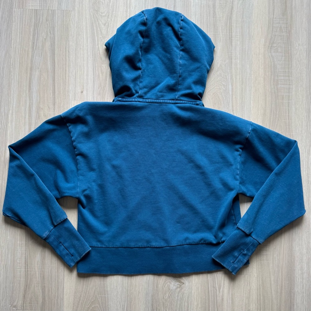 Joy Lab Sweat Set Hoodie Joggers Women’s Small Blue Acid Wash Thumbholes - Picture 3 of 14